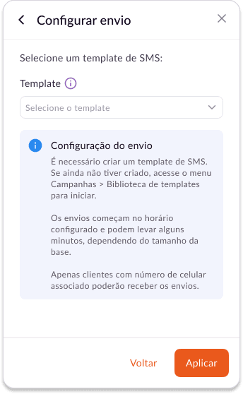 Canal SMS com restrições explícitas